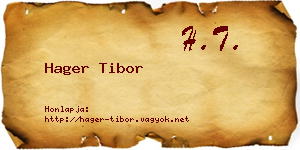Hager Tibor névjegykártya