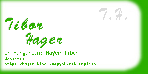 tibor hager business card